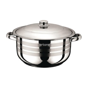 Oala inox cu capac metalic Ertone MN-534, 24 cm, 6.3 L