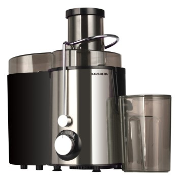 Storcator de fructe si legume Hausberg HB-7645, 600 W, 2 viteze + Turbo, recipient pulpa 1 l, recipient suc 550 ml, accesoriu impingere, negru + argintiu
