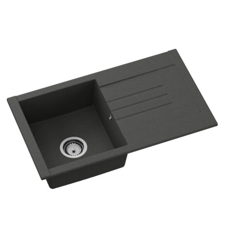 Chiuveta bucatarie Hausberg Mada HBC-9801, compozit, negru, 76 x 44 cm