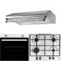 Pachet incorporabil Cuptor electric Hausberg HB-8051IN, Clasa A, 76L, 2000W, Negru/Inox, Plita Incorporabila HB-555, 4 arzatoare, Gaz, Inox, Hota incorporabila decorativa HB-1220, Putere de absorbtie 450 m3/h, 2 motoare, 60 cm, Inox