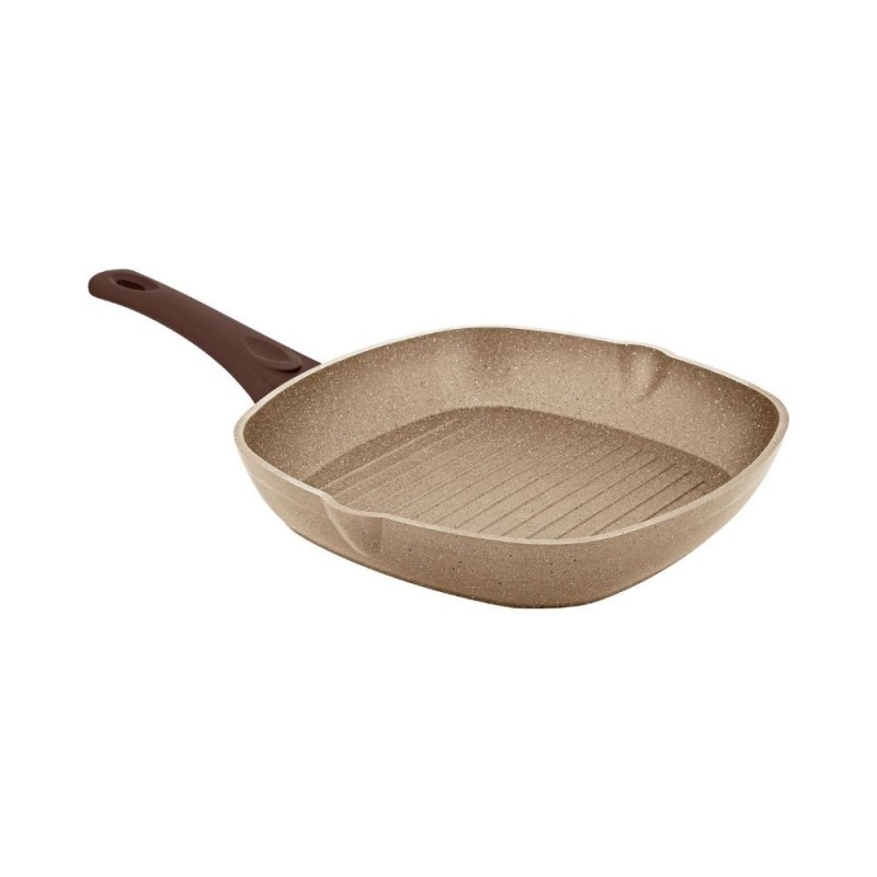 Tigaie grill Ertone HB-H1560, material furnir de piatra de granit preset din aluminiu, 28cm, maner din bachelit, suprafata antiaderenta