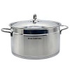 Oala cilindrica HAUSBERG HB-H774, din inox cu capac, capacitate 6.5 l, diametru 24 cm, fund dublu