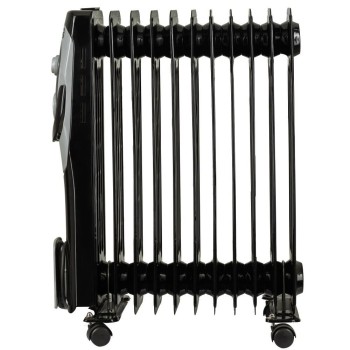 Calorifer electric Hausberg HB-8920NG, 2500 W, 11 elementi, 3 nivele de putere, termostat reglabil, Negru