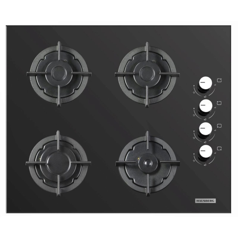 Pachet Incorporabil Cuptor electric Hausberg HB-8051IN, Clasa A, 76L, 2000W, Negru/Inox, Plita incorporabila HB-567NG, Gaz, 4 arzatoare, fonta, Sticla, Hota incorporabila telescopica HB-1285IN, Putere de absorbtie 420 m3/h, 2 motoare, 60 cm, Alb