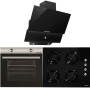 Pachet Cuptor Incorporabil Hausberg HB-8051IN, Electric, 76 l, 4 Functii, Clasa A + Plita incorporabila Hausberg HB-563, Gaz, 4 arzatoare, Negru + Hota Incorporabila decorativa Hausberg HB-2285NG, 60 cm, Filtru aluminiu, Negru