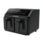 Friteuza dubla cu aer cald HAUSBERG HB-2375, 2200-2400W, 8 litri, Timer, 8 programe de gatit, 200C, Negru