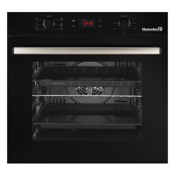 Pachet Incorporabil Hausberg Cuptor electric HB-8054NG, Clasa A, 71L, 2225W, Negru, Plita Incorporabila HB-563NG, 4 arzatoare, Gaz, Sticla, Negru