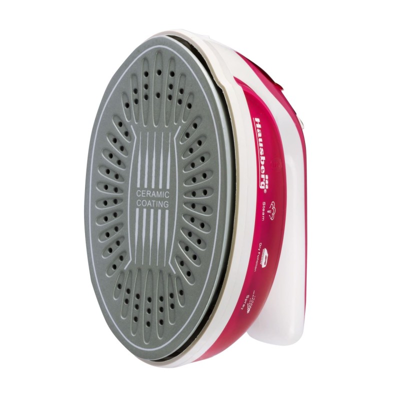 Fier calcat de voiaj Hausberg HB-7910RS, 800-1000W, rezervor de apa 50ml, Rosu-Alb
