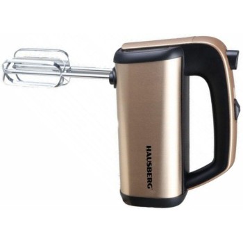 Mixer de Mana HAUSBERG HB-4201AU, 5 viteze, Motor din cupru, 250W-400W, Carcasa Inox, Auriu