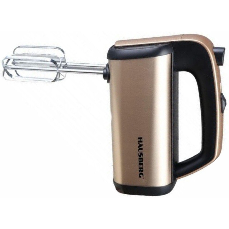 Mixer de Mana HAUSBERG HB-4201AU, 5 viteze, Motor din cupru, 250W-400W, Carcasa Inox, Auriu