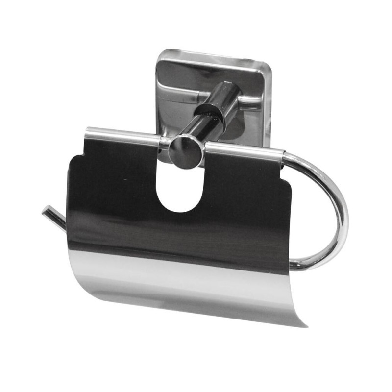 Suport pentru hartie igienica, cu clapeta, cromat