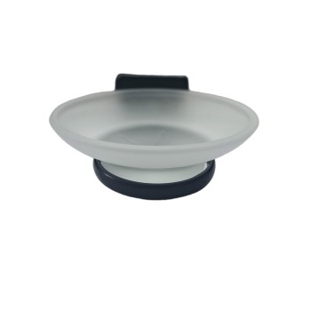 Suport metalic cu Savoniera de Sticla, negru