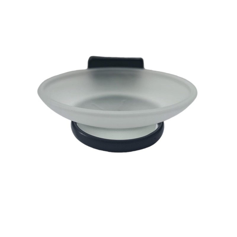 Suport metalic cu Savoniera de Sticla, negru