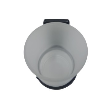 Suport pahar pentru periuta de dinti, metal, negru