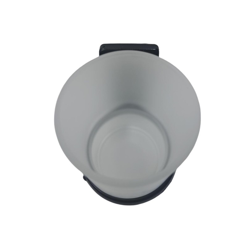 Suport pahar pentru periuta de dinti, metal, negru