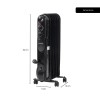 Calorifer electric cu ulei HAUSBERG HB-8905, 3 trepte, 600-900-1500 W, 7 elementi 110 mm x 580 mm, termostat reglabil, maner si rotite pentru o deplasare facila, indicator luminos functionare, negru