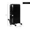 Calorifer electric cu ulei HAUSBERG HB-8915, 3 trepte, 800-1200-2000 W, 9 elementi 110 mm x 580 mm, termostat reglabil, maner si rotite pentru o deplasare facila, indicator luminos functionare, negru