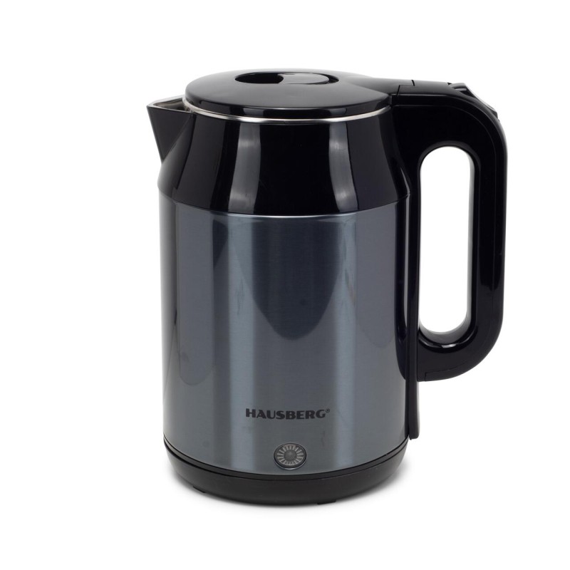 Cana electrica fierbator HAUSBERG HB-3623BL, 1500 - 1800W, capacitate 2.2L, oprire automata, indicator luminous, Bleu-Negru