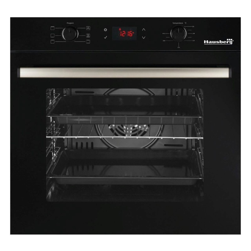 Pachet Incorporabil Cuptor electric Hausberg HB-8054, Clasa A, 71L, 2225W, Negru, Plita Incorporabila HB-563NG, 4 arzatoare, Gaz, Sticla, Negru, Hota Incorporabila decorativa HB-1385, Putere de absorbtie 650 mc/h, 60 cm, Touch control