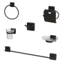 Set accesorii pentru baie, 6 piese, model Negru