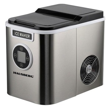 Aparat de preparat gheata HAUSBERG HB-6020, capacitate vas apa 2.2 litri, productie cuburi gheata 12 kg / 24 ore, capacitate de stocare 0.8 kg, posibilitate selectare dimensiune cuburi, argintiu