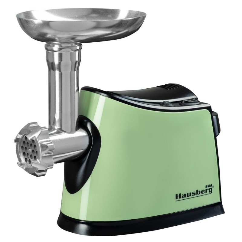 Masina de tocat carne HAUSBERG HB-3440V, 1600 W, capacitate 1kg/min, functie inversa, accesorii, Verde