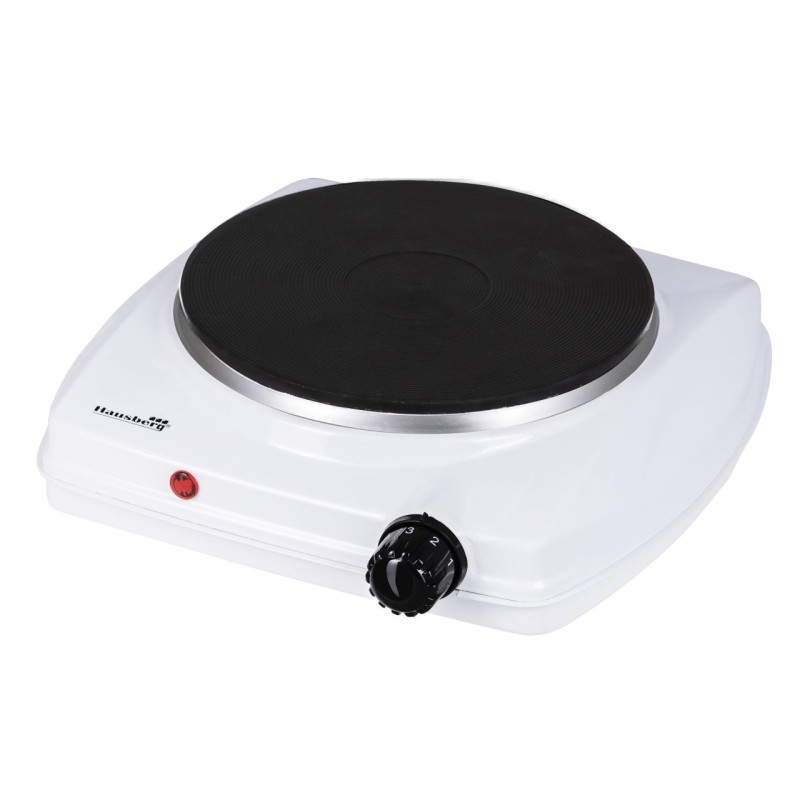 Plita electrica Hausberg HB-519AB, Alb, 1 arzator, Putere 1500W, Termostat