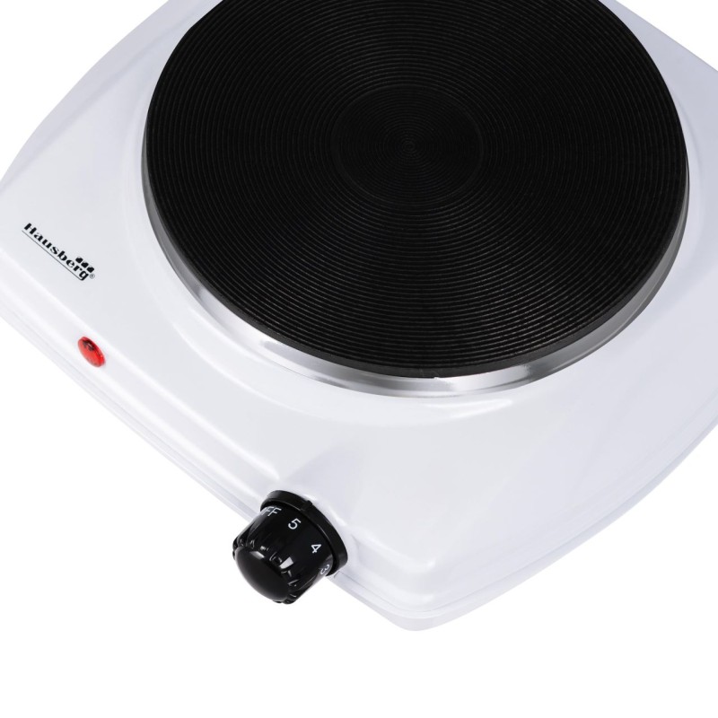 Plita electrica Hausberg HB-519AB, Alb, 1 arzator, Putere 1500W, Termostat