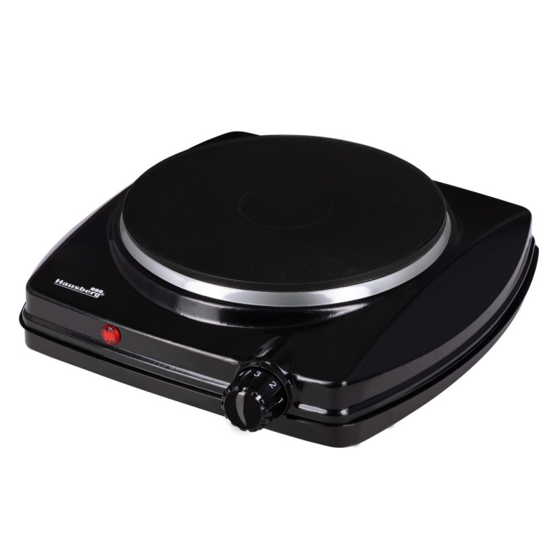 Plita electrica Hausberg HB-519NG, Negru, 1 arzator, Putere 1500W, Termostat