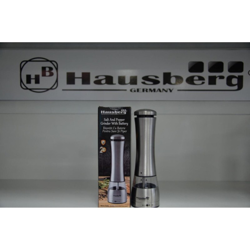 Rasnita sare/piper Hausberg HB-H7650, Electrica, corp din inox 22 cm