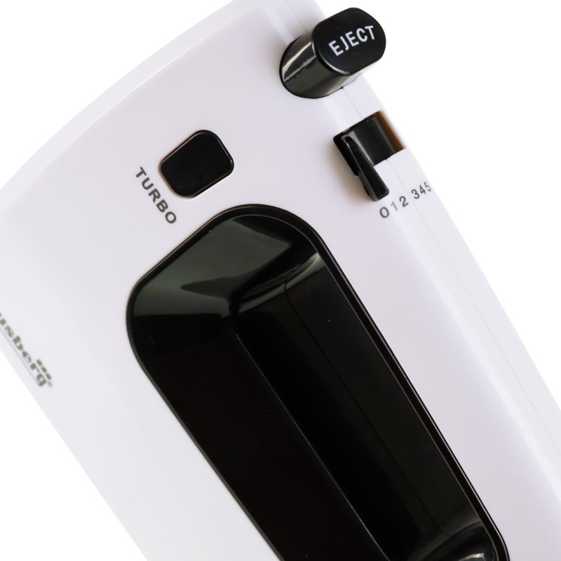 Mixer de mana Hausberg HB-4120NG, 300W ,5 viteze, Functie Turbo, Teluri si carlige metalice, Negru/Alb