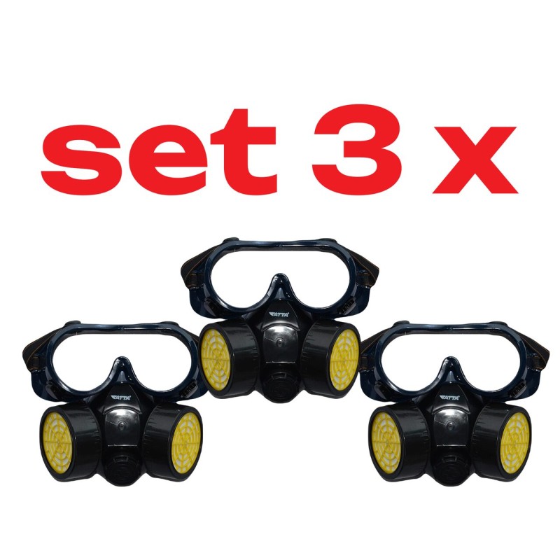 Set 3 Masca pentru protectie pulverizare atomizor chimicale Tatta TT-MP(MASG), vapori sau praf