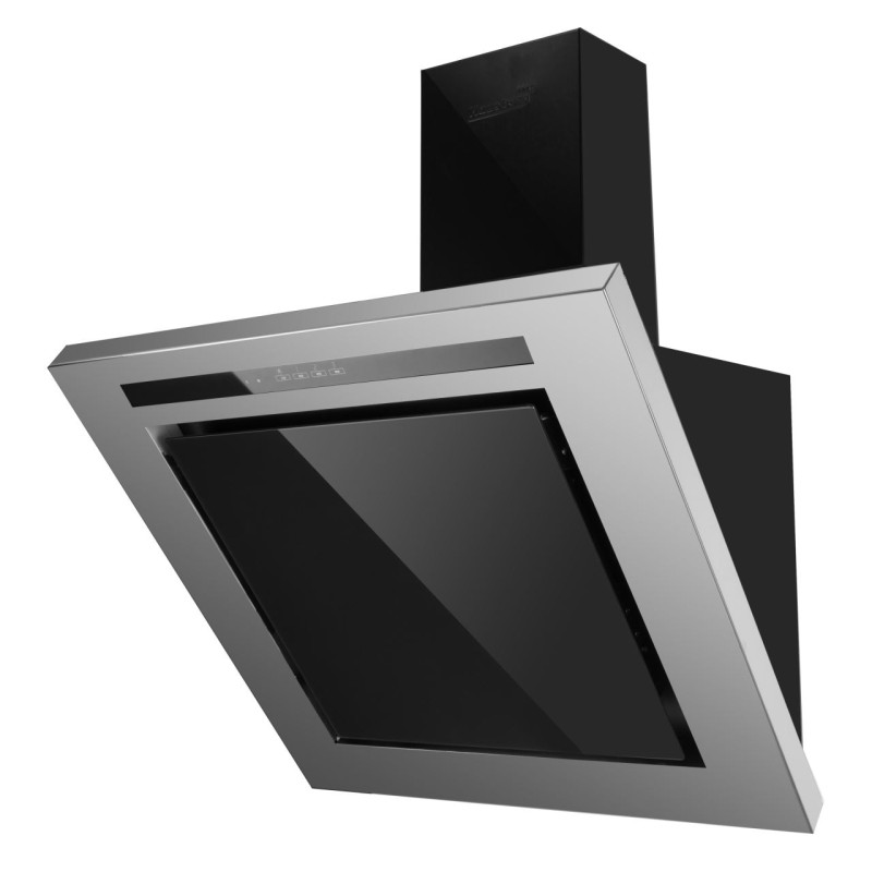 Hota incorporabila decorativa Hausberg HB-1255, Putere de absorbtie 650 m3/h, 1 motor, 60 cm, Filtru aluminiu, Negru/Argintiu