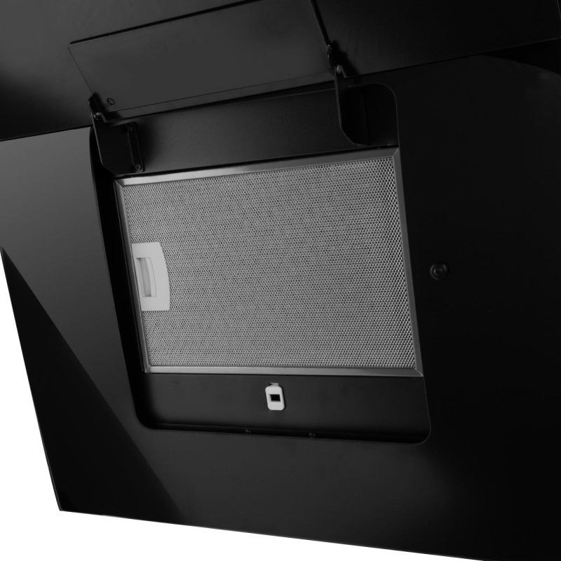 Hota Incorporabila decorativa Hausberg HB-1385, Putere de absorbtie 650 mc/h, 60 cm, Touch control, Filtru aluminiu, Negru