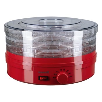Deshidrator de alimente electric Hausberg HB-810RS ,Termostatul reglabil ,Putere 250 W, motor cupru, rosu