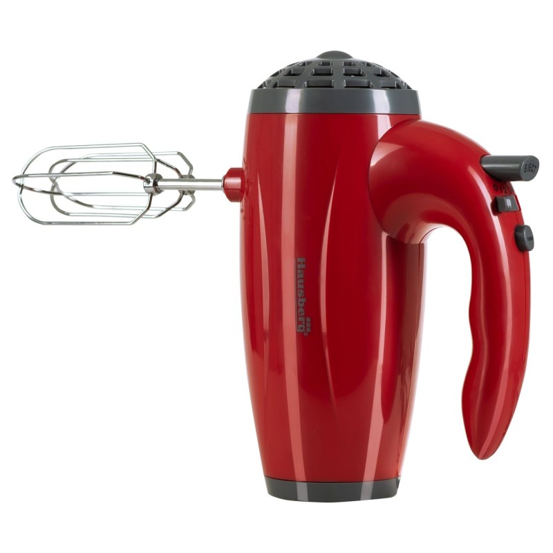 Mixer de mana Hausberg HB-4119RS, 5 viteze, putere 300W, motor de cupru, Rosu
