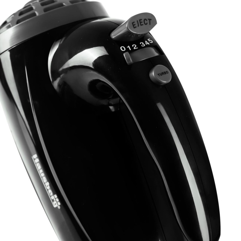 Mixer de mana Hausberg HB-4119NG, 5 viteze, putere 300W, motor de cupru, Negru