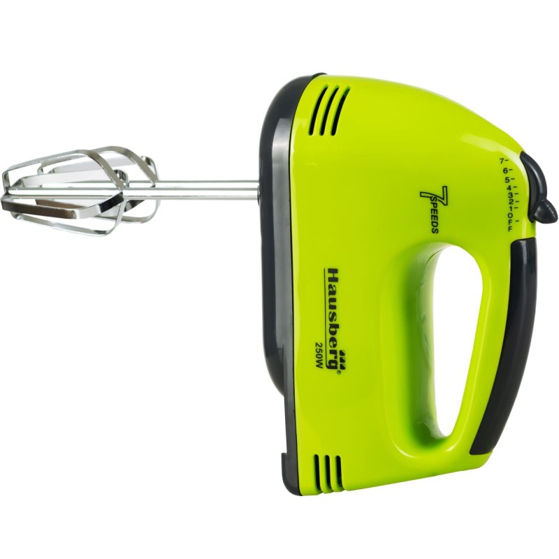 Mixer de mana, Hausberg HB-4112VR, Alb/Verde, 250 W, 7 viteze