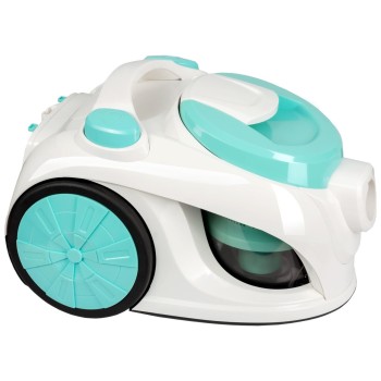 Aspirator fara sac Hausberg HB-2005VR, ciclonic, aspirare uscata, filtru Hepa, tehnologie multi-cyclon, 3L, 700W, 79dB, Alb-Turcoaz