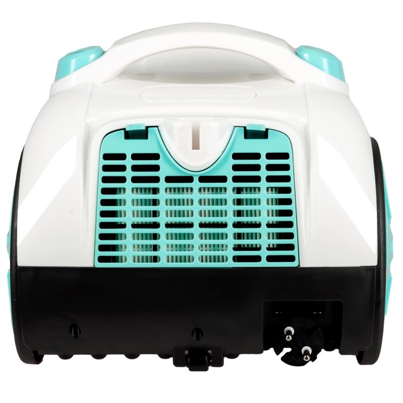 Aspirator fara sac Hausberg HB-2005VR, ciclonic, aspirare uscata, filtru Hepa, tehnologie multi-cyclon, 3L, 700W, 79dB, Alb-Turcoaz