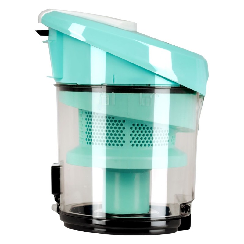 Aspirator fara sac Hausberg HB-2005VR, ciclonic, aspirare uscata, filtru Hepa, tehnologie multi-cyclon, 3L, 700W, 79dB, Alb-Turcoaz