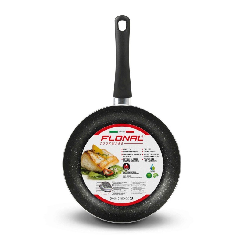 Tigaie din aluminiu Flonal FLCPS2060, 20cm, interior antiaderent cu efect de piatra, Mineralit