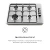 Plita incorporabila HAUSBERG HB-580IN, aprindere electrica, gaz, 4 arzatoare, sistem siguranta, Inox