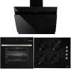 Pachet Incorporabil Cuptor electric Hausberg HB-8054, Clasa A, 71L, 2225W, Negru, Plita Incorporabila HB-563NG, 4 arzatoare, Gaz, Sticla, Negru, Hota Incorporabila decorativa HB-1385, Putere de absorbtie 650 mc/h, 60 cm, Touch control