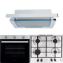 Pachet incorporabil Cuptor electric Hausberg HB-8053IN, Clasa A, 71L, 2225W, Negru/Inox, Plita Incorporabila HB-555, 4 arzatoare, Gaz, Inox, Hota incorporabila telescopica HB-1280, Putere de absorbtie 280 m3/h, 1 motor, 60 cm, Alb