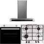 Pachet Cuptor Incorporabil Hausberg HB-8051IN, Electric, 76 l, 4 Functii, Clasa A + Plita Incorporabila Hausberg HB-555, 4 arzatoare, Gaz, Inox + Hota incorporabila decorativa Hausberg HB-1380, 450 m3/h, 1 motor, Touch control, LED, Filtru aluminiu