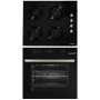 Pachet Incorporabil Hausberg Cuptor electric HB-8054NG, Clasa A, 71L, 2225W, Negru, Plita Incorporabila HB-563NG, 4 arzatoare, Gaz, Sticla, Negru