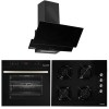 Pachet incorporabil HAUSBERG cuptor electric HB-8054NG, Clasa A, 71L, 2225W, sticla termoizolant, termostat, timer, 7 functii, ventilatie, Plita HB-563, Gaz, 4 arzatoare, Sticla, Hota decorativa HB-1805NG, 60 cm, 450m3/h, Filtru aluminiu, Negru