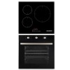 Pachet incorporabil Cuptor Hausberg HB-8053NG, Electric, Putere 2225 W, 71 l, 6 Functii, Ventilatie, Timer, Clasa A,  Plita incorporabila Hausberg HB1530, Electrica, Inductie, 3 zone de gatit, PowerBoost, 60 cm, Negru