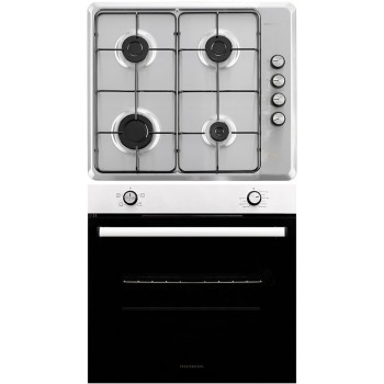 Pachet Cuptor incorporabil Hausberg HB-8051IN, Electric, Putere 2000 W, 76 l, 4 Functii, Clasa A, Plita incorporabila HAUSBERG HB-580IN, aprindere electrica, gaz, 4 arzatoare, sistem siguranta, Negru-Inox
